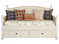 Canapé lit - Bois-textile - 198 x 88 x 102 cm - Ivoire-Crème - Style classique avec rangement