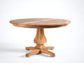 Table de jardin - bois massif - 120x120x75 cm - marron clair - style classique à piètement sculpté