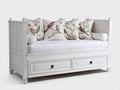 Canapé lit - Bois-textile - 200 x 91 x 101 cm - Blanc - Style classique avec rangement