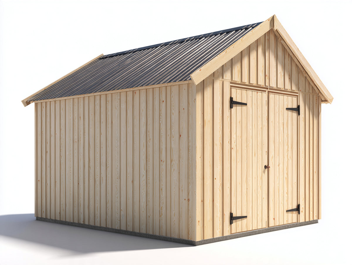 Abri de jardin - Bois-Acier - 250 x 200 x 240 cm - Bois naturel-Anthracite - Style rustique