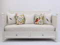 Canapé lit - Bois-textile - 197 x 89 x 96 cm - Blanc-Beige clair - Style classique avec rangement