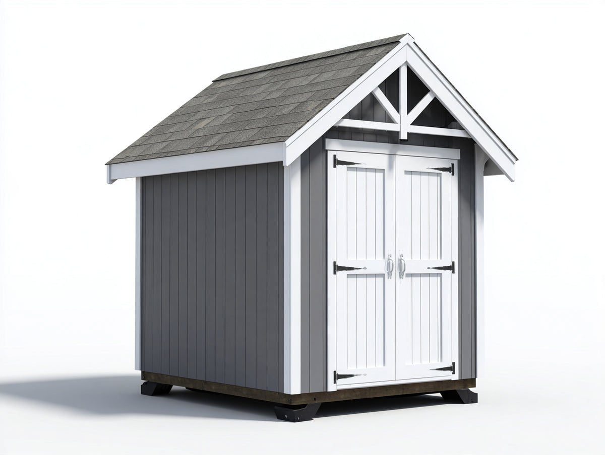 Abri de jardin - Bois - 160 x 120 x 215 cm - Gris anthracite-Blanc - Style traditionnel