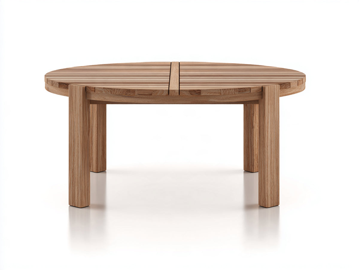 Table de jardin - bois massif - 115 x 115 x 74 cm - bois naturel - style classique