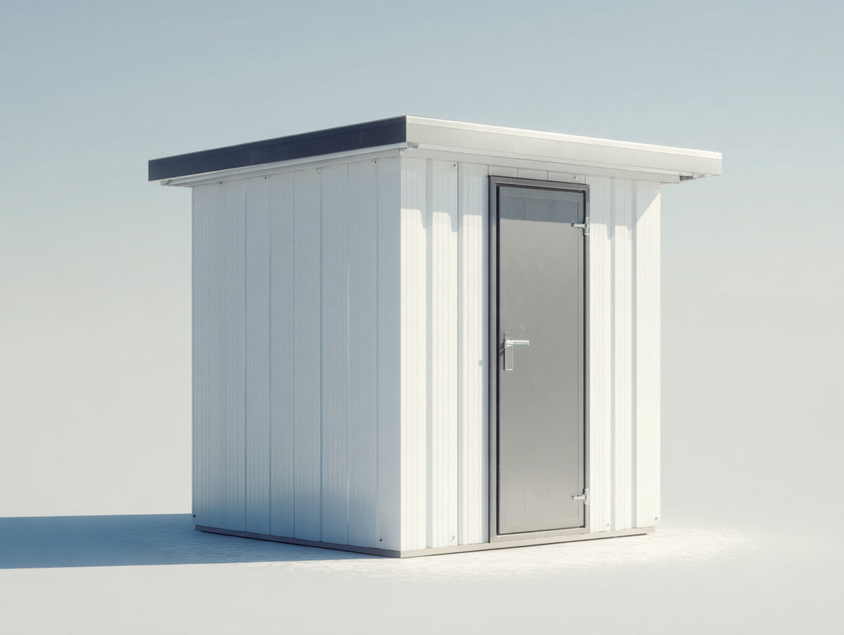 Abri de jardin - Acier - 180 x 130 x 210 cm - Blanc-Gris - Style moderne