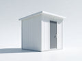 Abri de jardin - Acier - 170 x 120 x 210 cm - Blanc-Gris - Style minimaliste