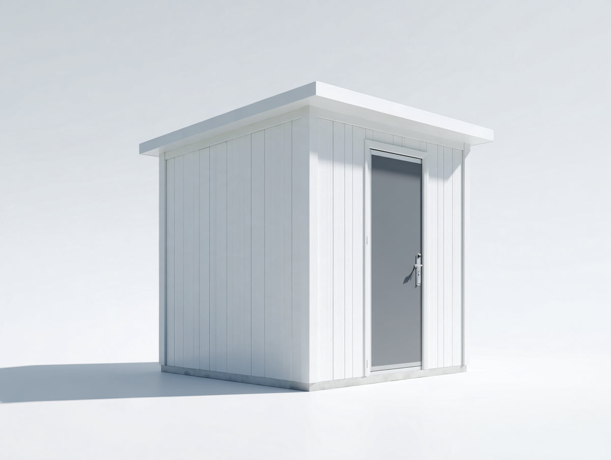 Abri de jardin - Acier - 170 x 120 x 210 cm - Blanc-Gris - Style minimaliste