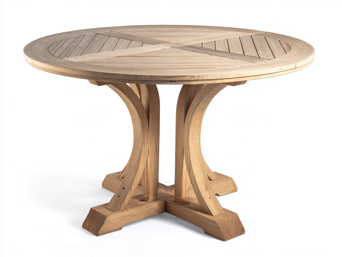 Table de jardin - bois massif - 120 x 120 x 75 cm - bois naturel - style naturel