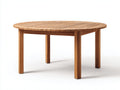 Table de jardin - bois massif - 120x120x75 cm - marron - style naturel à lattes