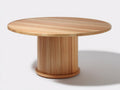 Table de jardin - bois massif - 120x120x75 cm - marron clair - style contemporain à piètement cannelé
