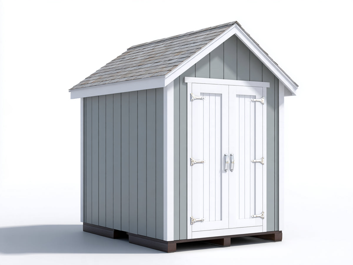 Abri de jardin - Bois - 150 x 110 x 205 cm - Gris-Blanc - Style contemporain